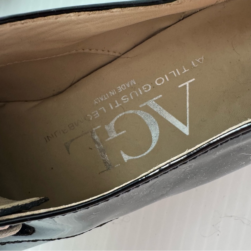 AGL attilio giusti leombruni Black Patent Leather oxfords size 8.5 US - Picture 5 of 10